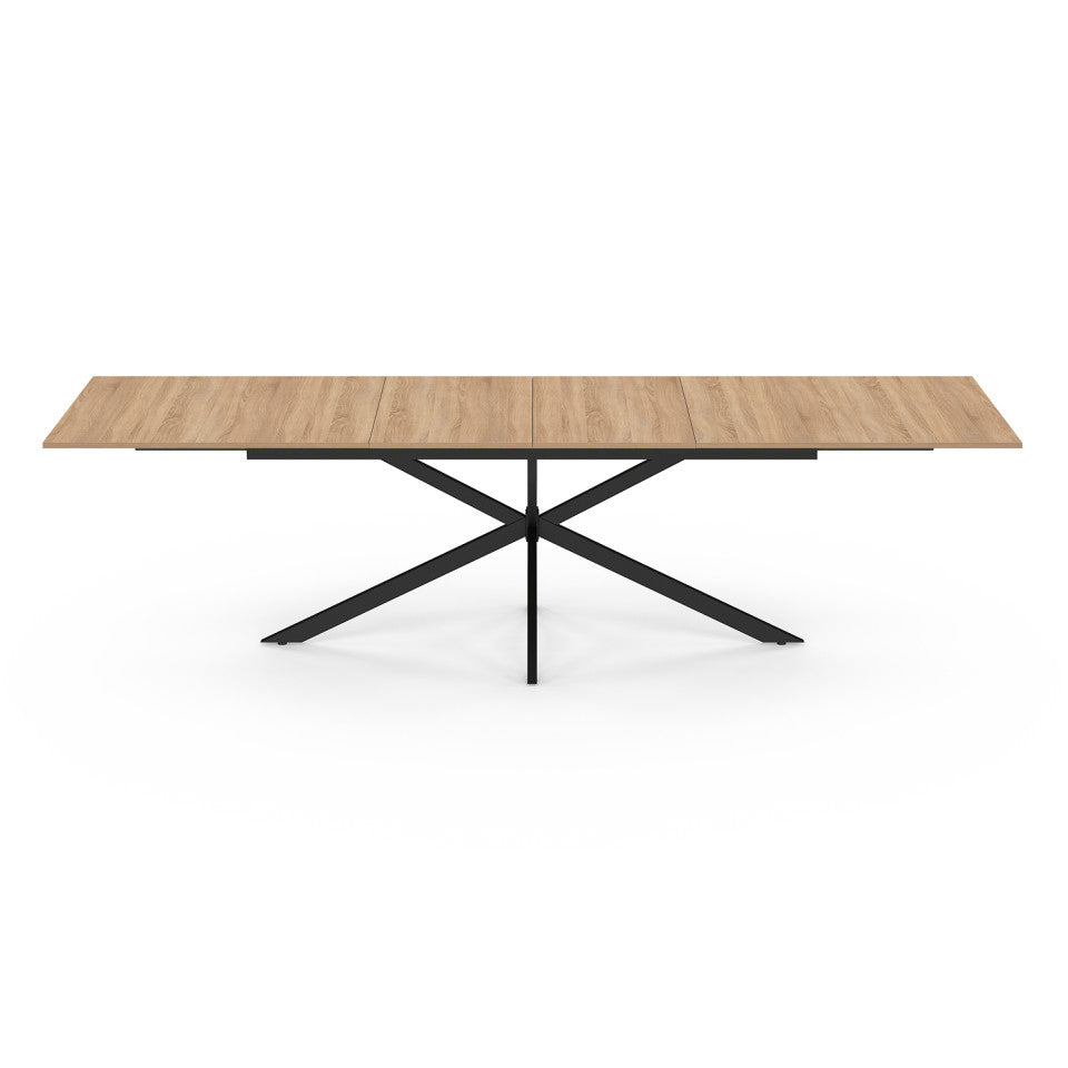 Table à manger extensible Spider 200-300cm bois et noir