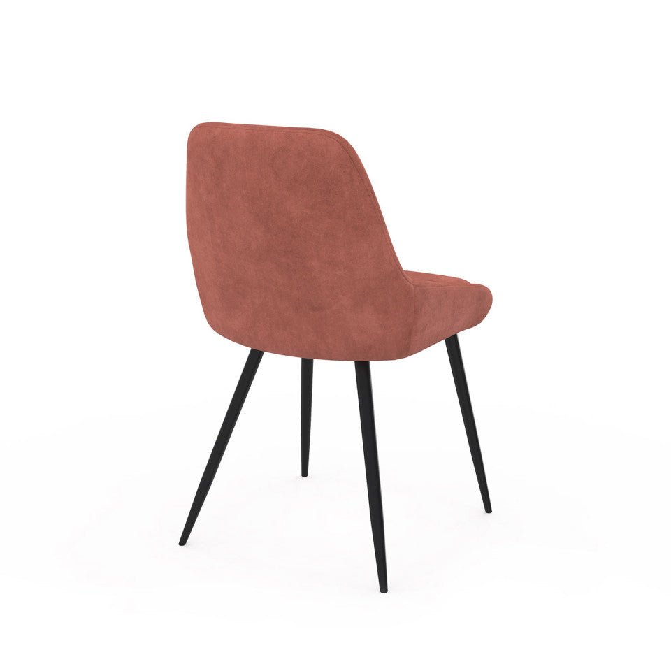 Chaises Olivia assise terracotta pieds métal - lot de 2