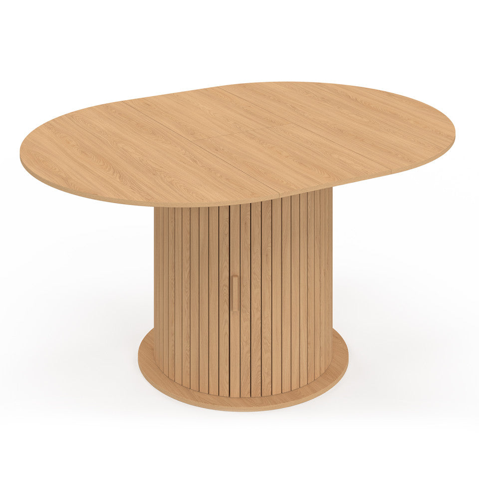 Table à manger ronde extensible Albane Ø110-150cm avec rangement