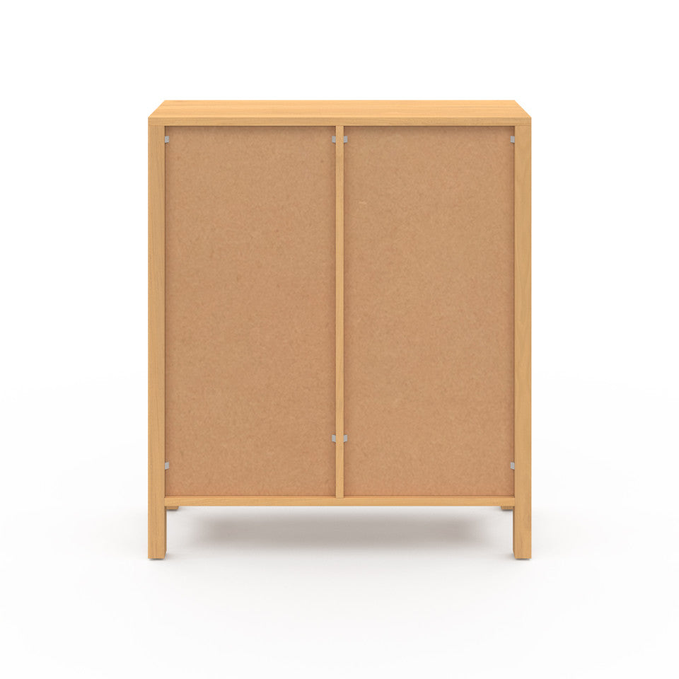 Buffet Eve 3 étagères et placard en cannage H80cm