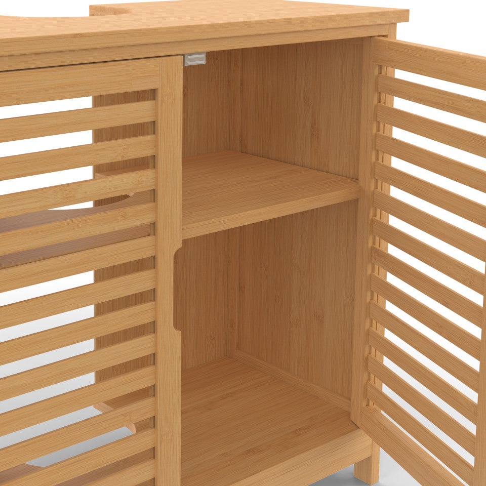 Meuble sous vasque Maya bambou 2 portes