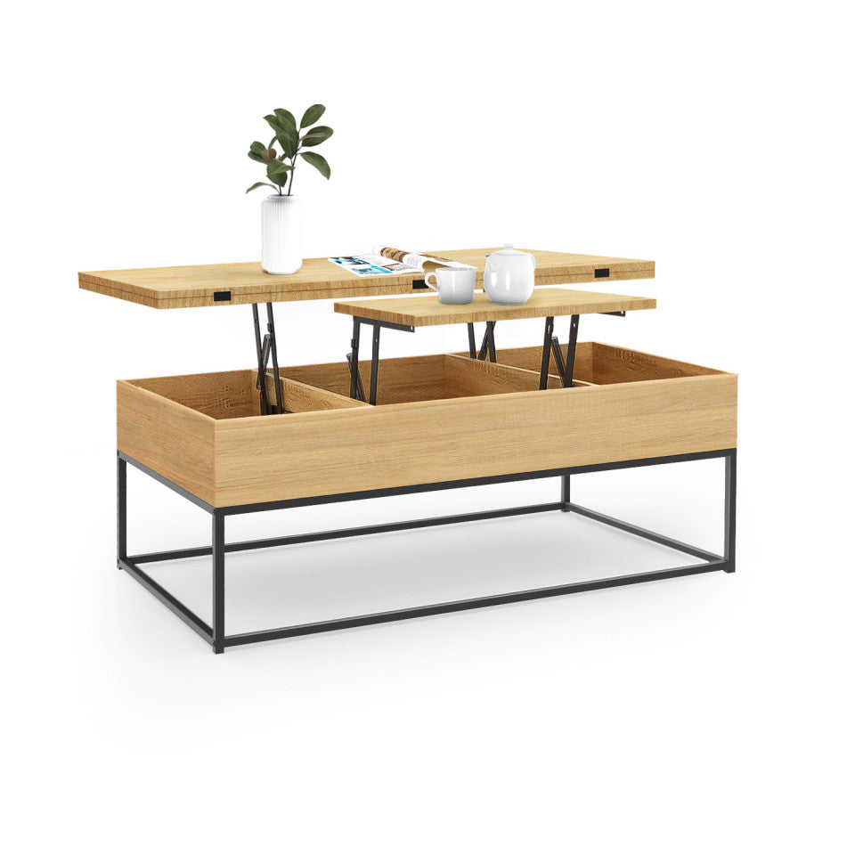 Table basse Memphis avec plateau relevable et dépliant