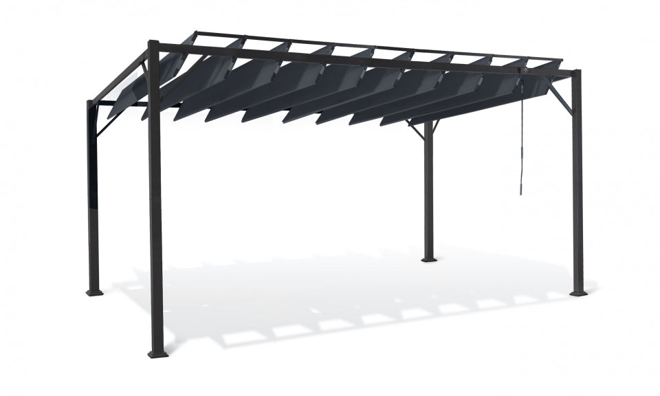 Pergola Venice 3x4 m lames orientables avec 4 stores intégrés