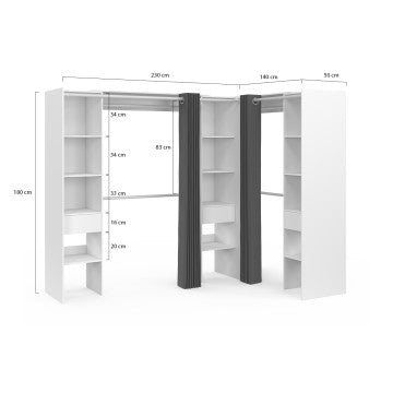 Dressing Justine d'angle XXL blanc