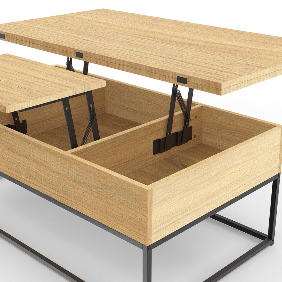 Table basse Memphis avec plateau relevable et dépliant