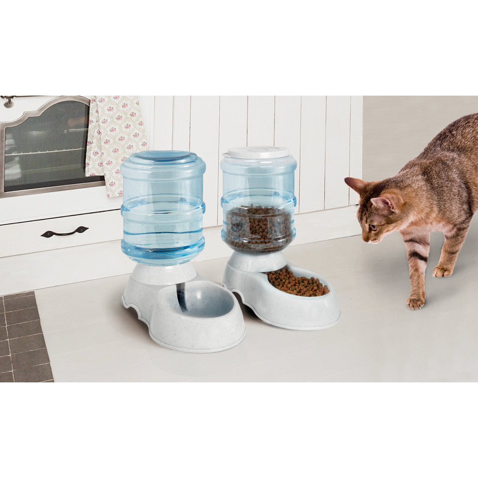 Distributeurs automatiques eau et nourriture pour animaux - Lot de 2