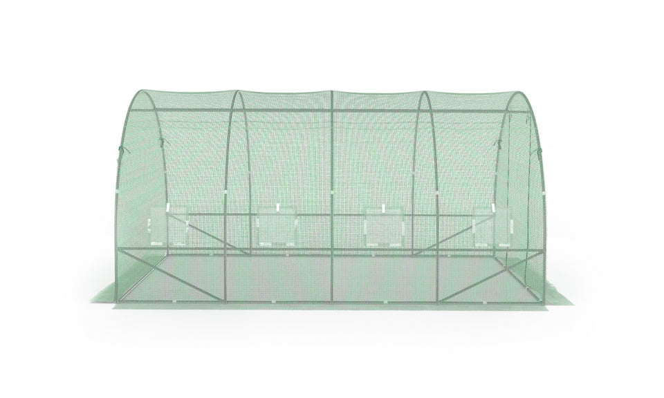 Serre tunnel de jardin 12m² verte bâche renforcée 130 gr/m² - Gamme maraichère