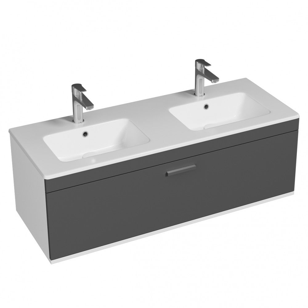 Meuble double vasque Rubite 1 tiroir 120 cm