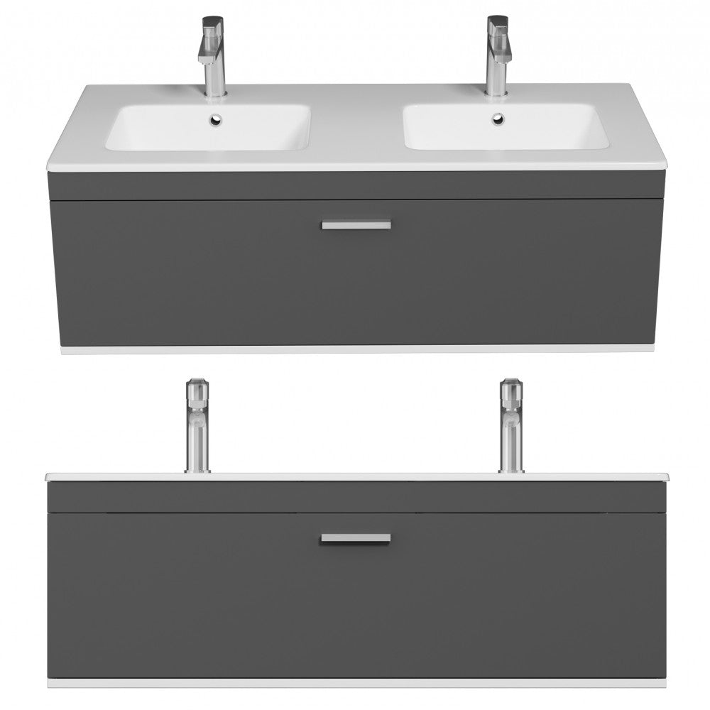 Meuble double vasque Rubite 1 tiroir 120 cm