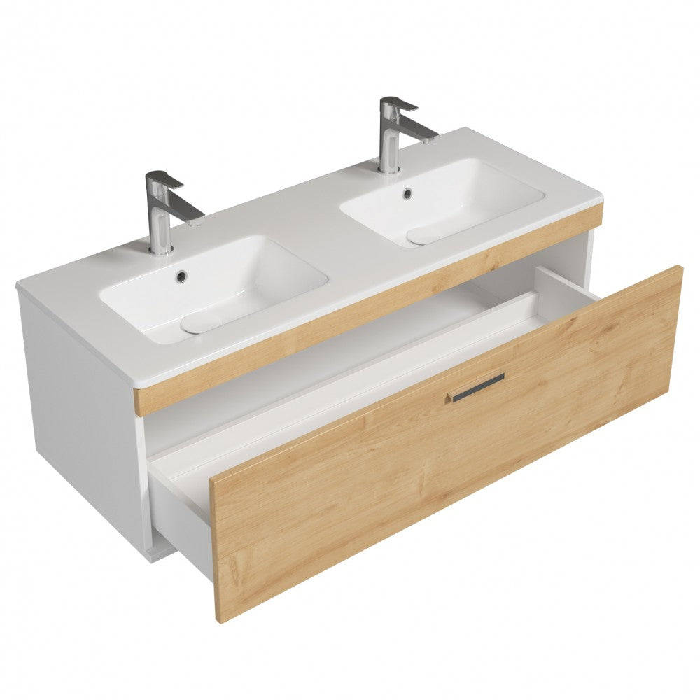 Meuble double vasque Rubite 1 tiroir 120 cm