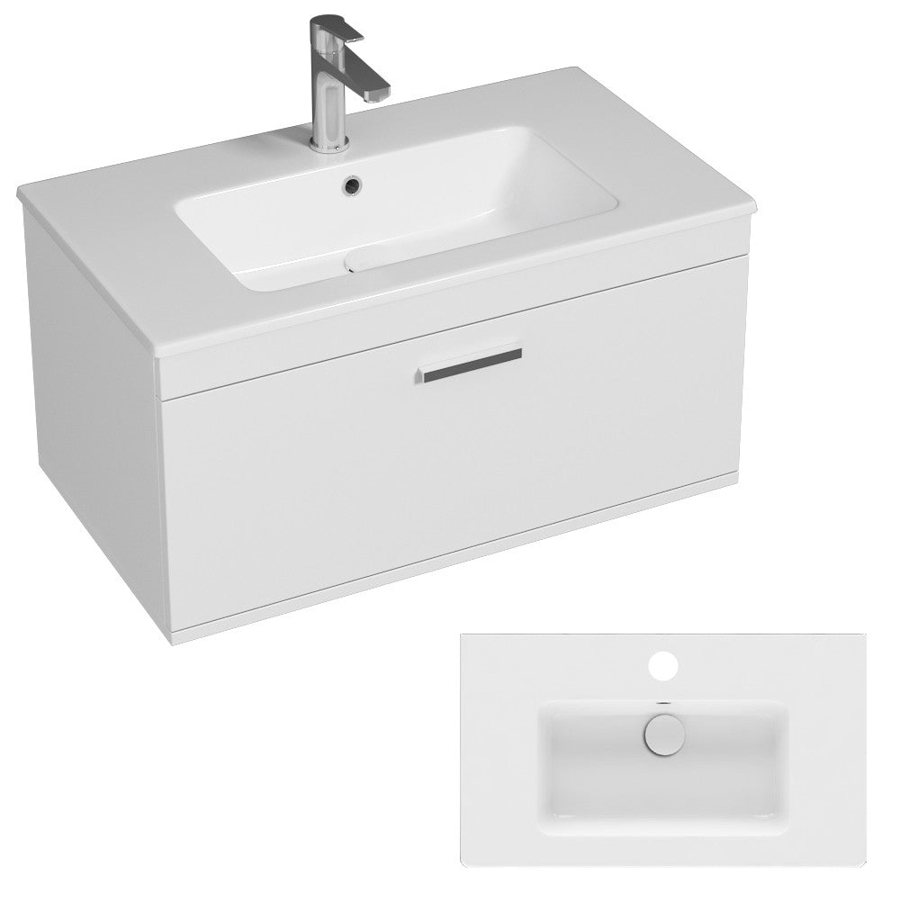 Meuble simple vasque Rubite 1 tiroir 90 cm