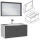 Meuble simple vasque Rubite 1 tiroir 80 cm + miroir cadre