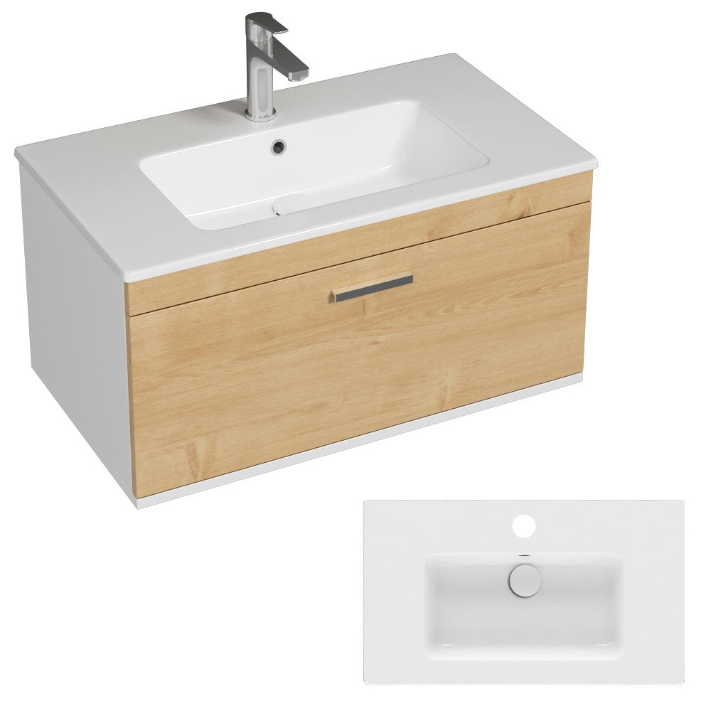 Meuble simple vasque Rubite 1 tiroir 90 cm