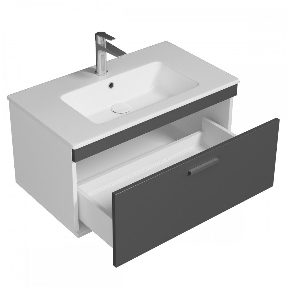 Meuble simple vasque Rubite 1 tiroir 90 cm
