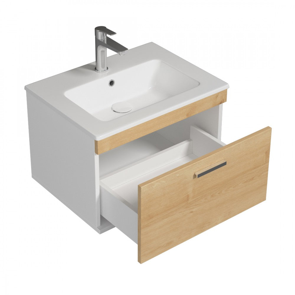 Meuble simple vasque Rubite 1 tiroir 60 cm
