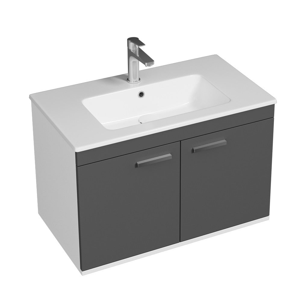 Meuble simple vasque Rubite 2 portes 100 cm