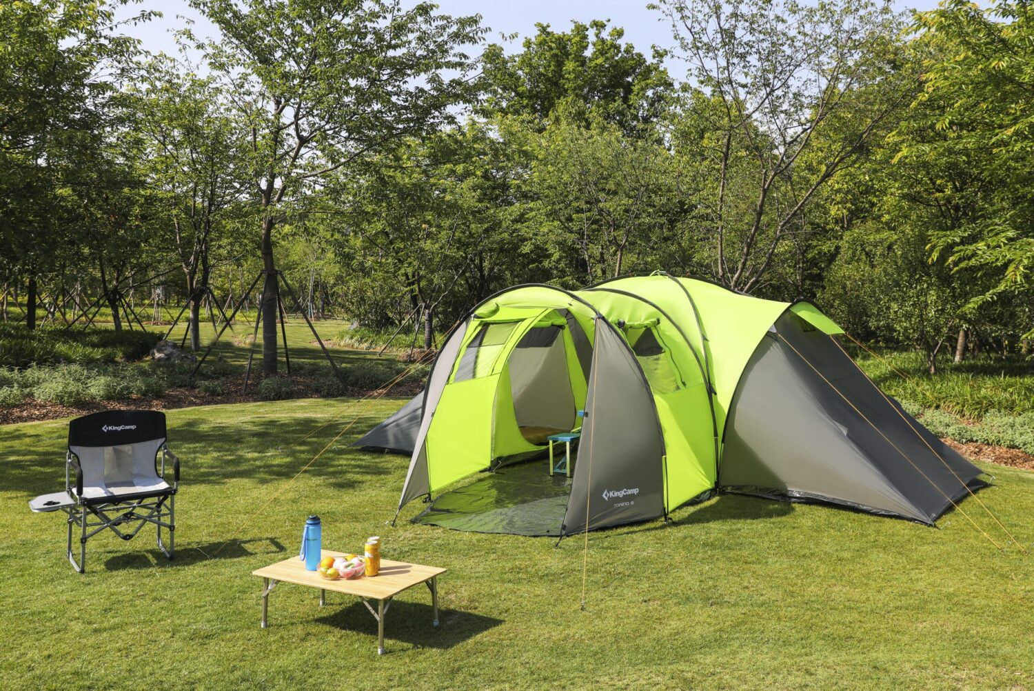Tente de camping familiale 8 places Torino Kingcamp - Dimensions : 600 x 570 x 203 cm