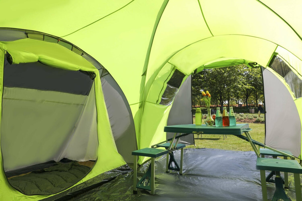 Tente de camping familiale 8 places Torino Kingcamp - Dimensions : 600 x 570 x 203 cm