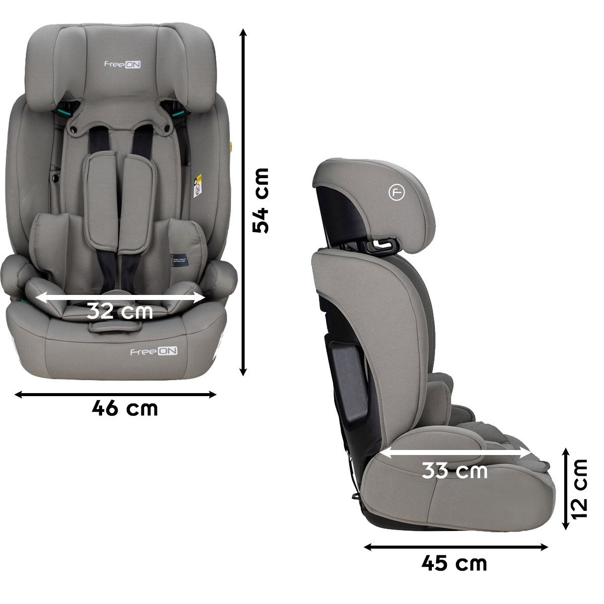 Siège auto réglable i-Size 76-150 cm jusqu'à 36 kg 1 à 12 ans Kaki