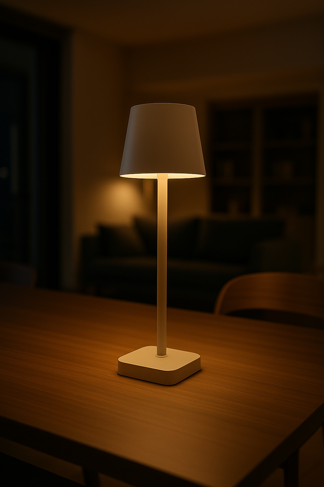 Lampe de table - Rechargeable - Intensité variable avec mode mémoire - 3 niveaux d'éclairage - 38 cm - Beige clair