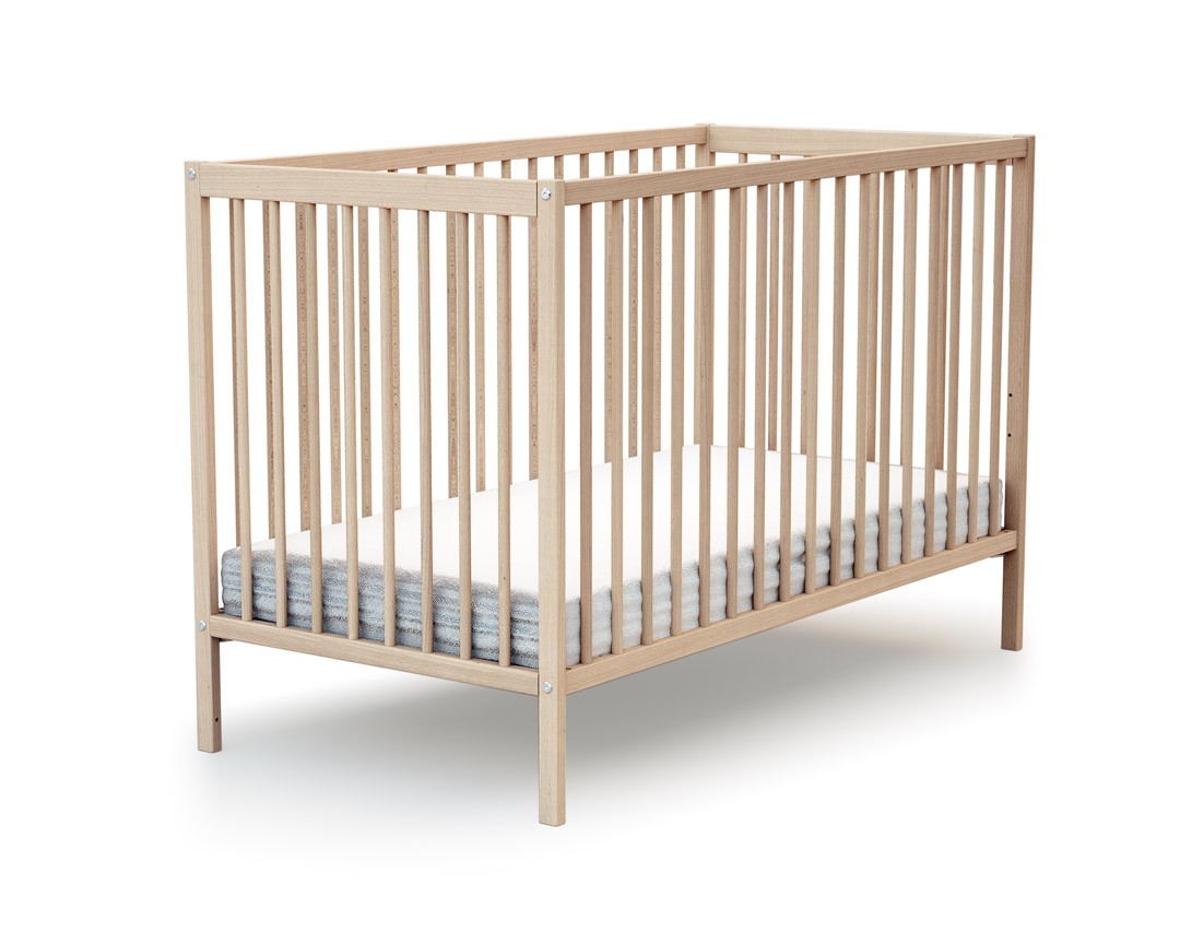 Lit bébé en bois SONA Hêtre Brut 60 x 120 cm