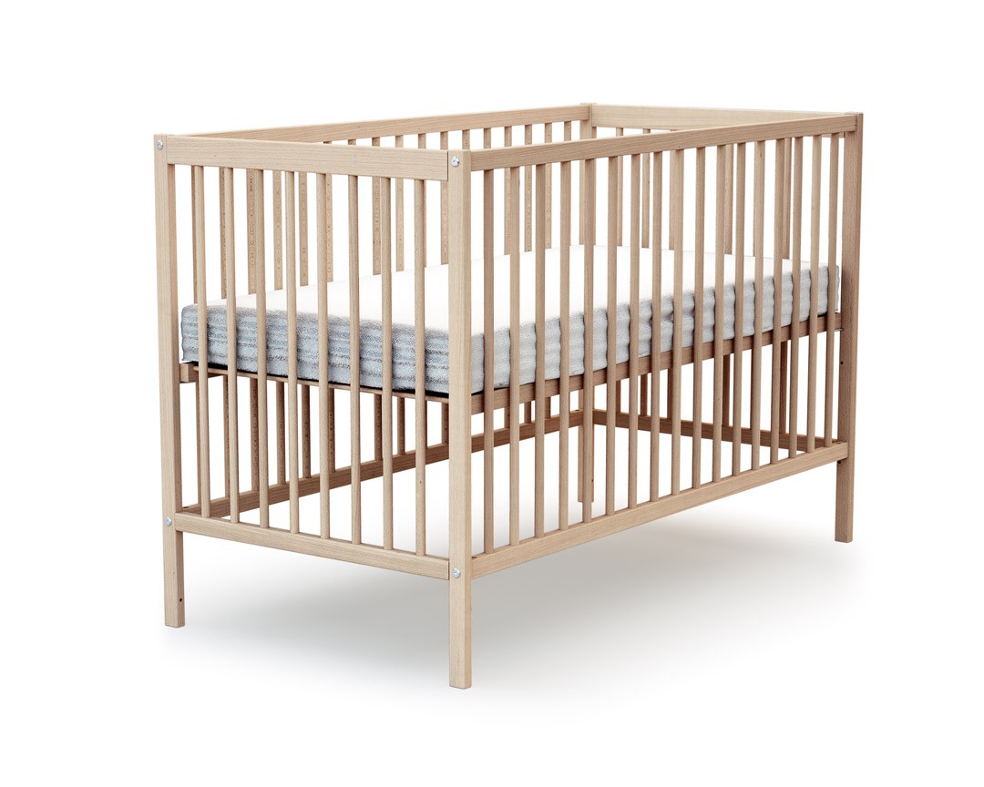 Lit bébé en bois SONA Hêtre Brut 60 x 120 cm