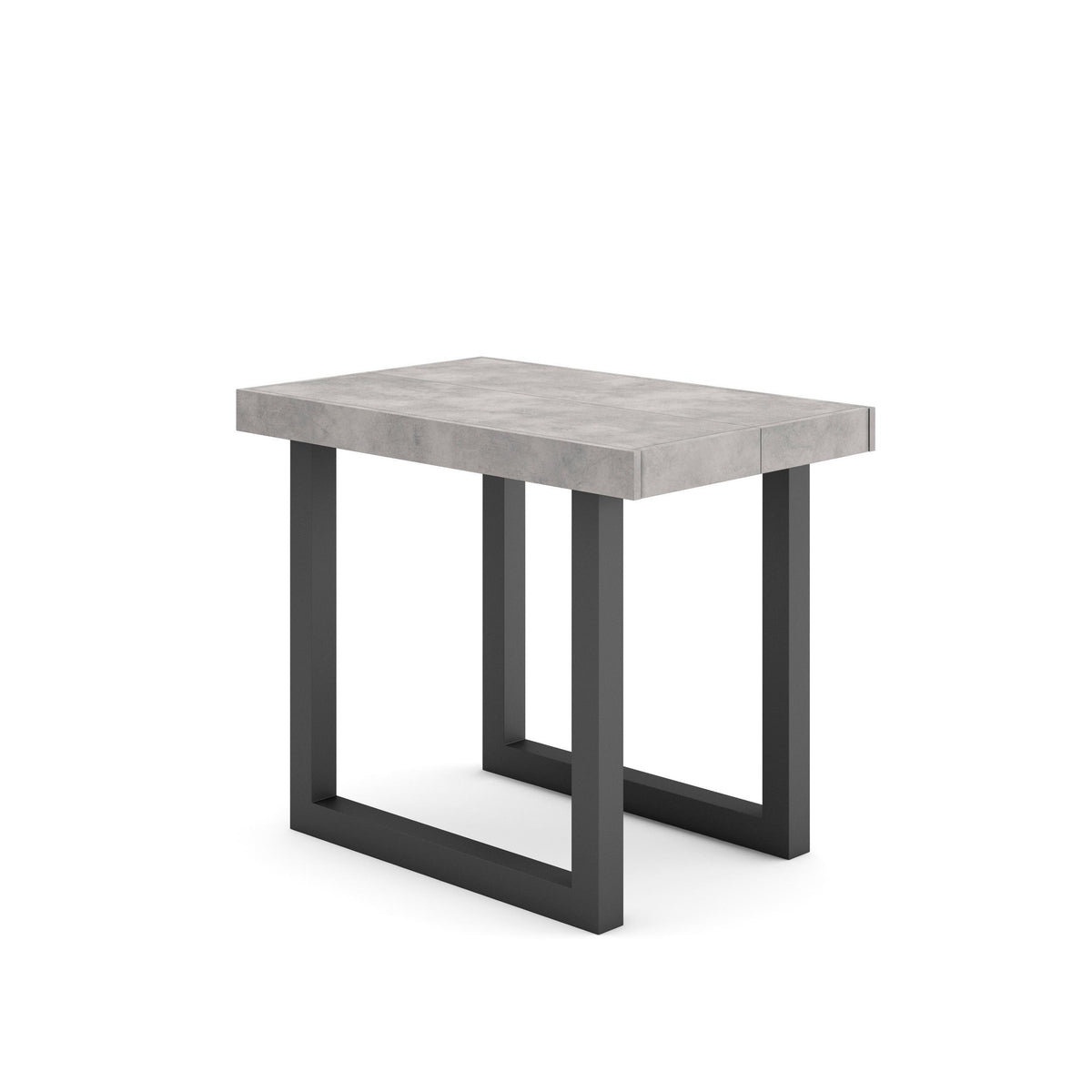 Table console extensible blanche 180 cm - Jusqu’à 8 personnes - Pieds en bois massif noirs en U