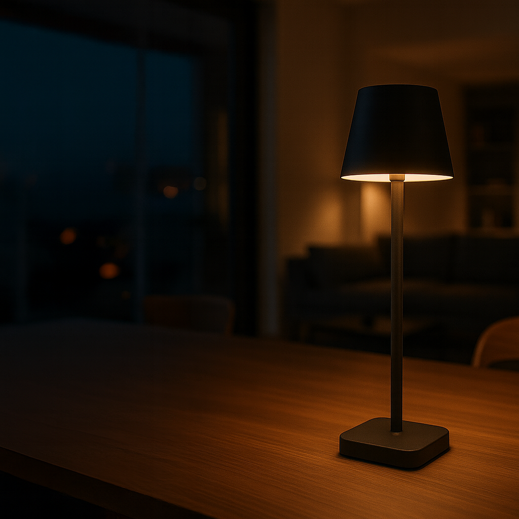 Lampe de table - Rechargeable - Intensité variable avec mode mémoire - 3 niveaux d'éclairage - 38 cm - Blanche