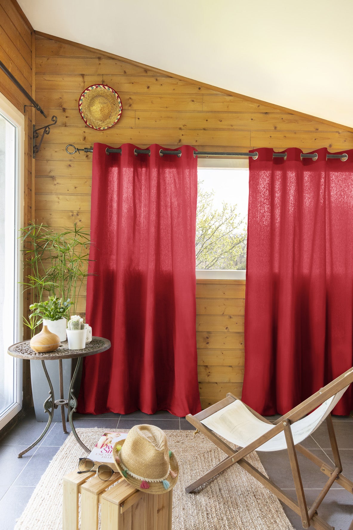 Rideau 140 x 260 cm KALA Cerise