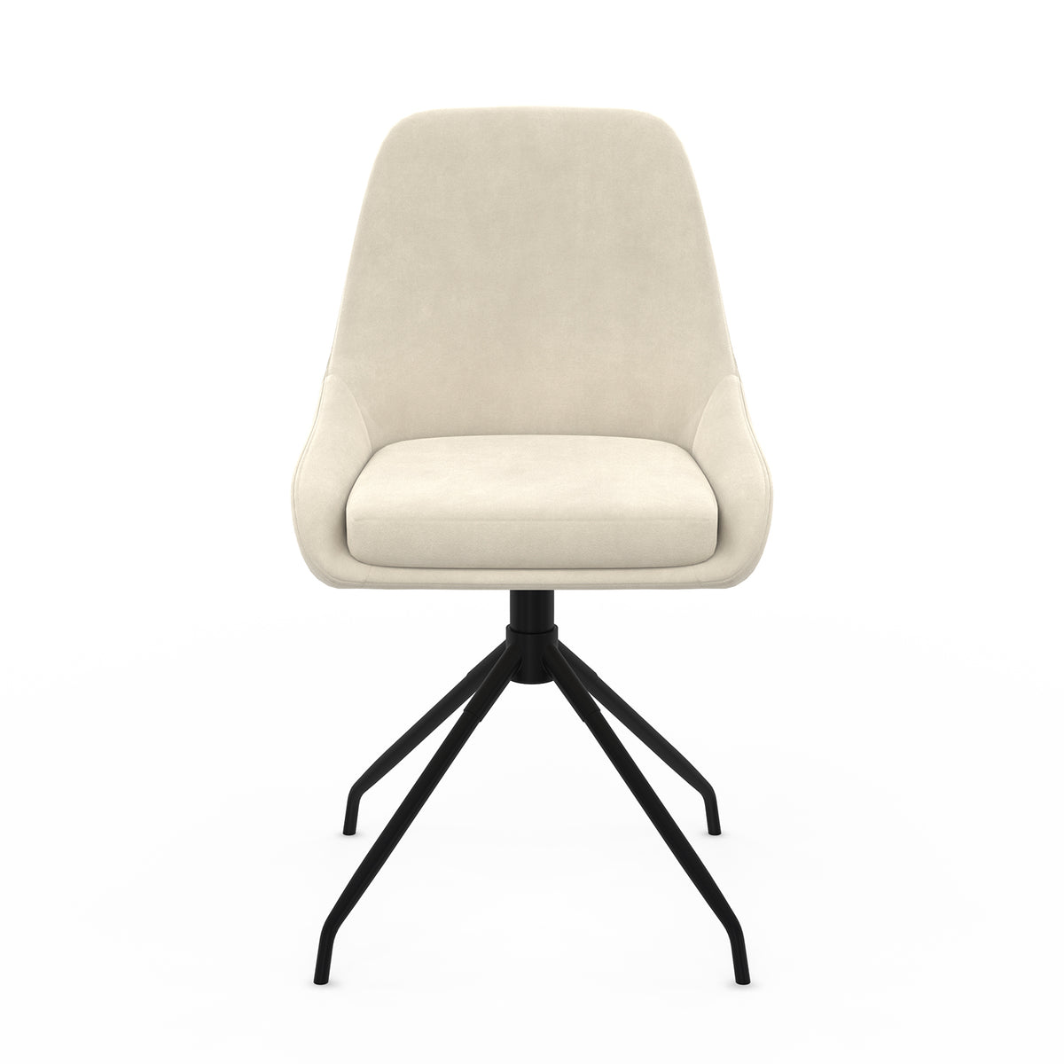 Chaises Olivia assise pivotante crème pieds métal - lot de 2