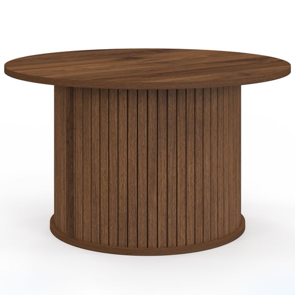 Table basse ronde Albane effet noyer Ø70cm