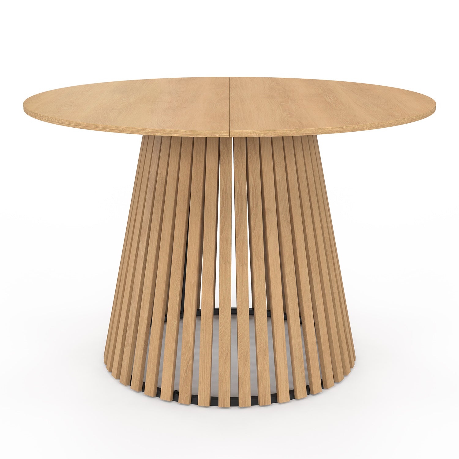 Table repas Camélia plateau rond 110cm et pieds lattes