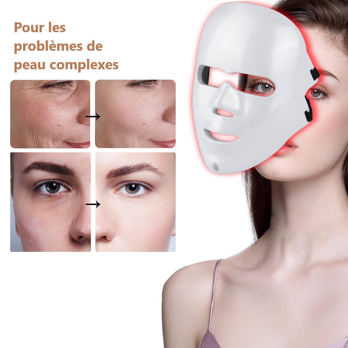 Masque LED visage 7 couleurs