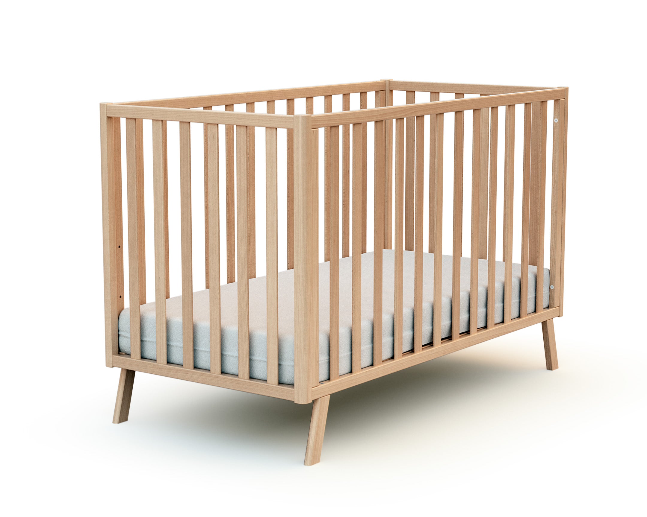 Lit cabane bébé évolutif en bois KASA Hêtre Verni 60 x 120 cm