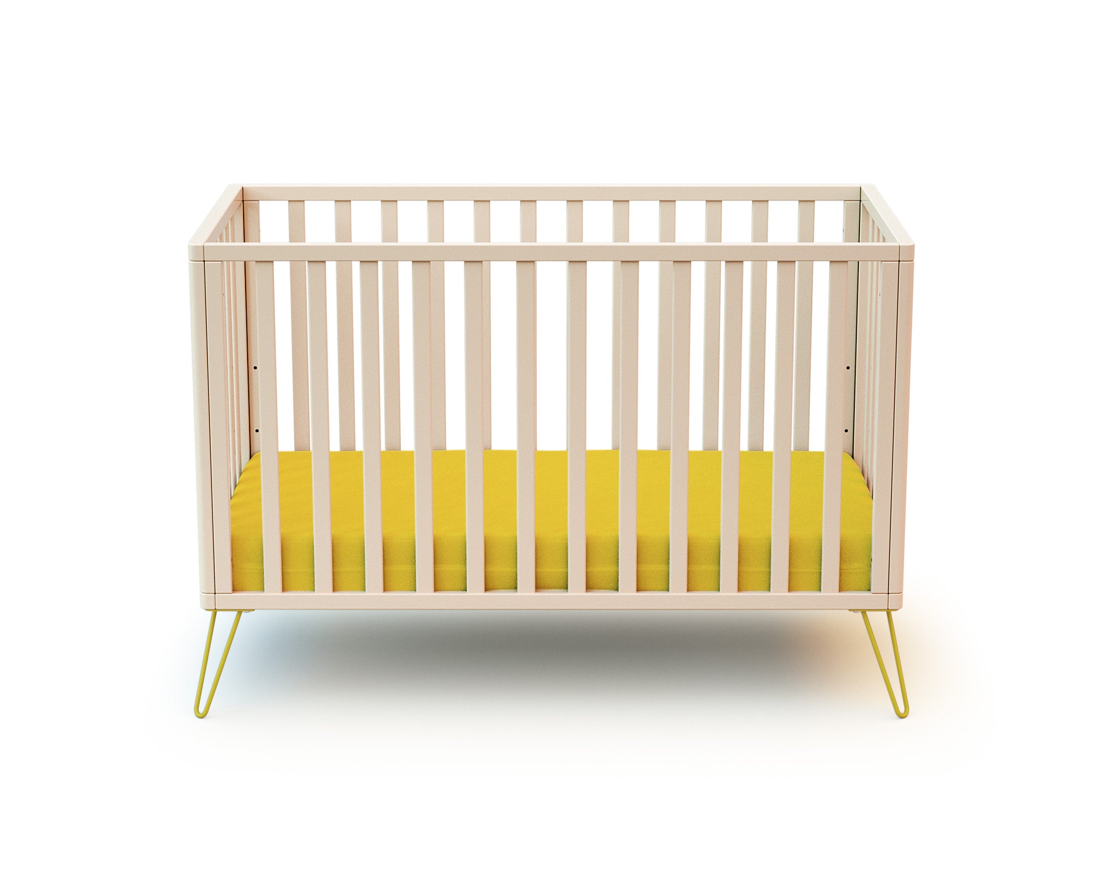 Lit bébé en bois ONLY Jaune 60 x 120 cm
