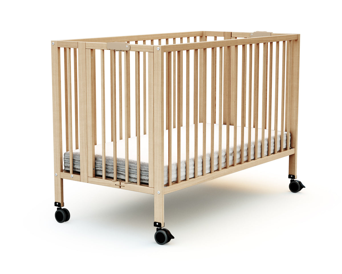 Lit bébé pliant en bois FLOW Hêtre Verni 60 x 120 cm