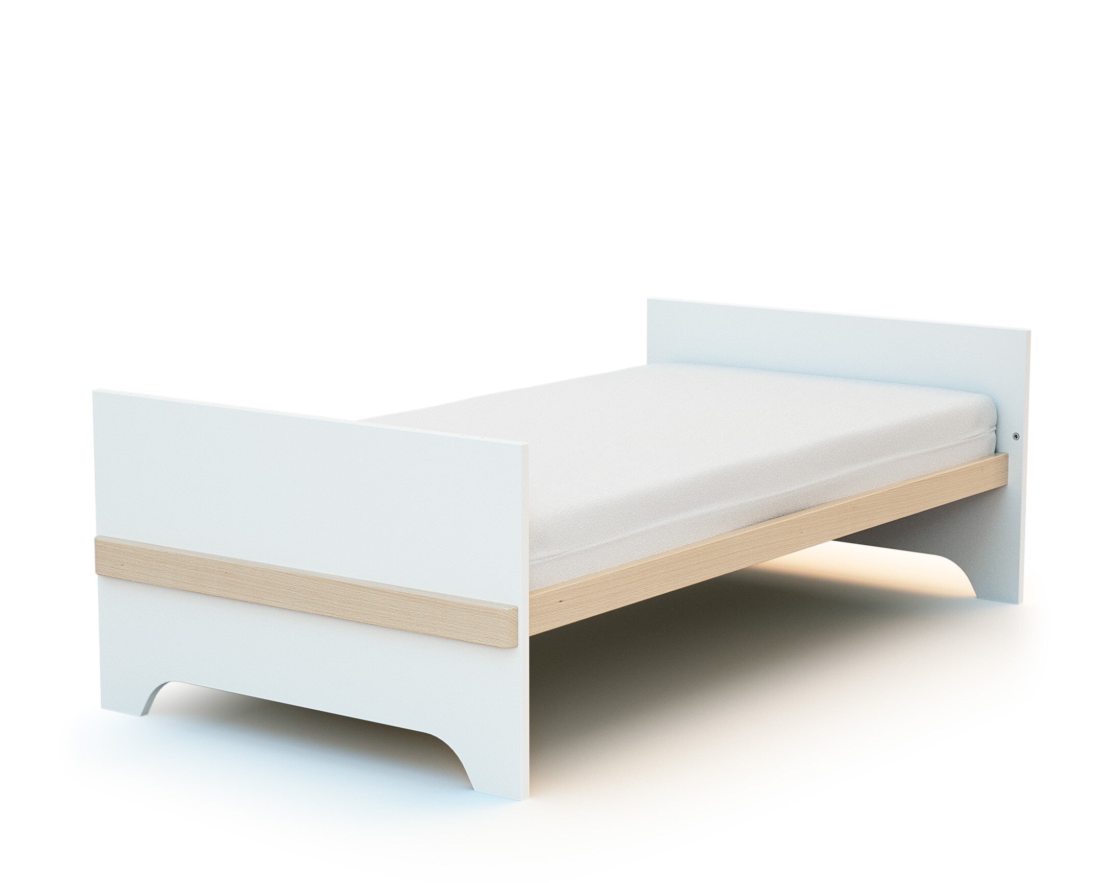 Lit bébé évolutif en bois CARROUSEL Blanc et Hêtre Verni 70 x 140 cm
