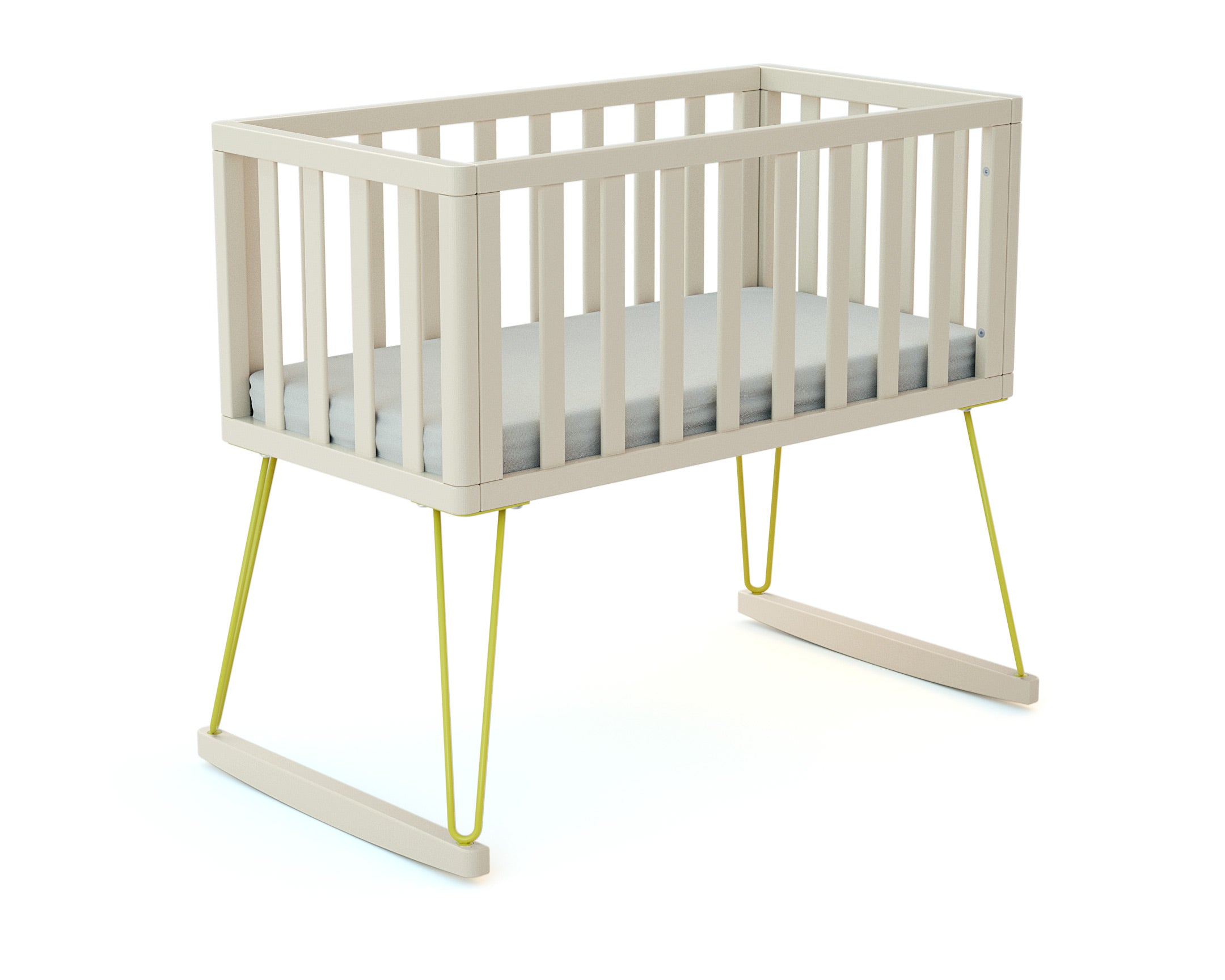 Berceau à bascule en bois ONLY Jaune 40 x 80 cm
