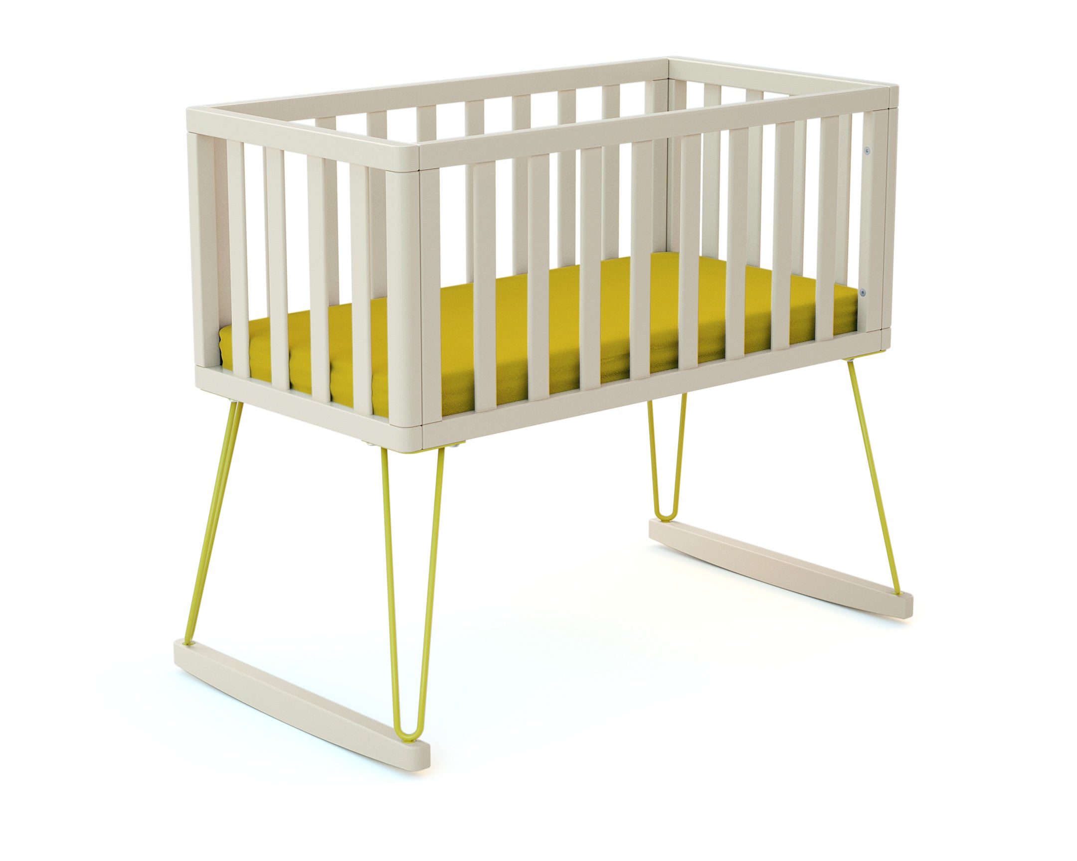 Berceau à bascule en bois ONLY Jaune 40 x 80 cm