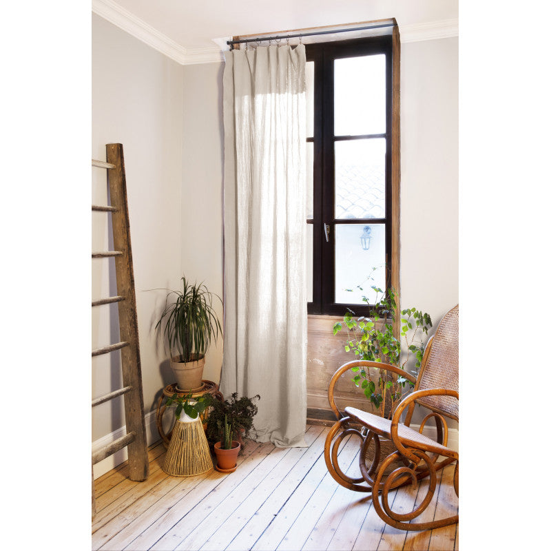 Rideau ajustable + 8 anneaux pince Gaze de coton 140 x 300 cm GAÏA Pampa