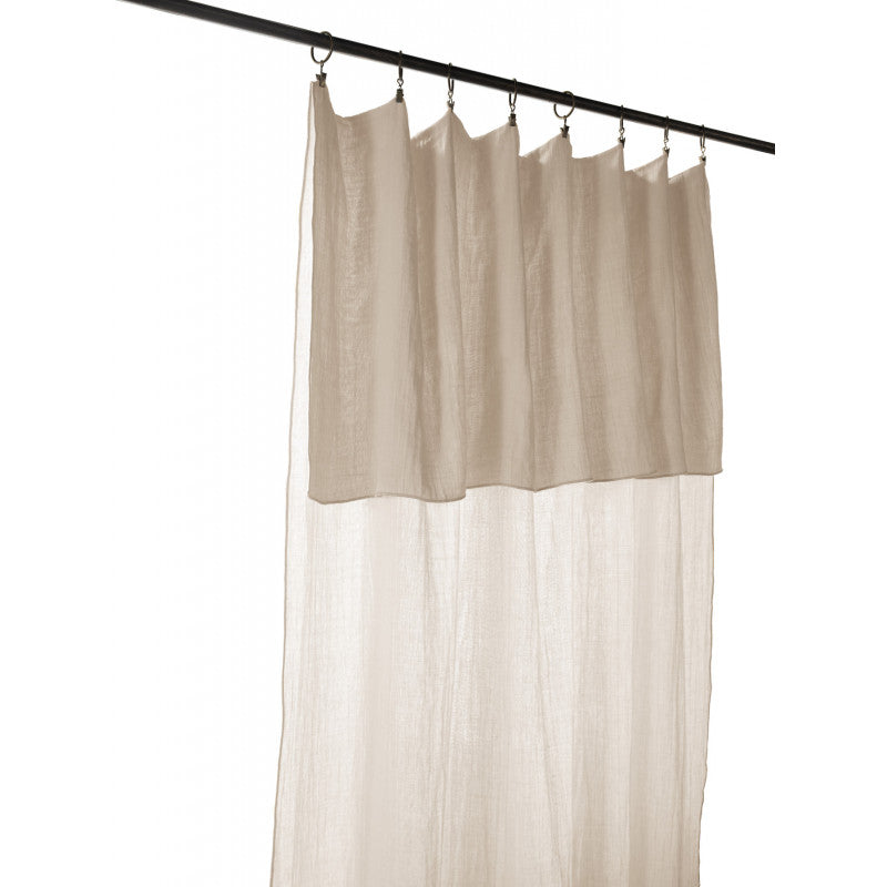 Rideau ajustable + 8 anneaux pince Gaze de coton 140 x 300 cm GAÏA Pampa