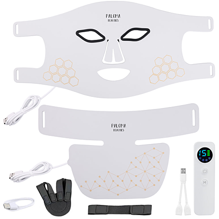 Masque LED anti-âge haute performance visage et cou - blanc