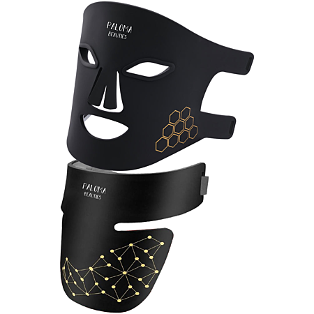 Masque LED anti-âge haute performance visage et cou - noir