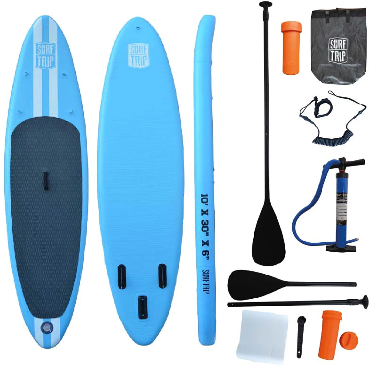 Paddle gonflable - En dropstitch - Avec sac de transport - Dimensions : 305 x 76 x 15 cm