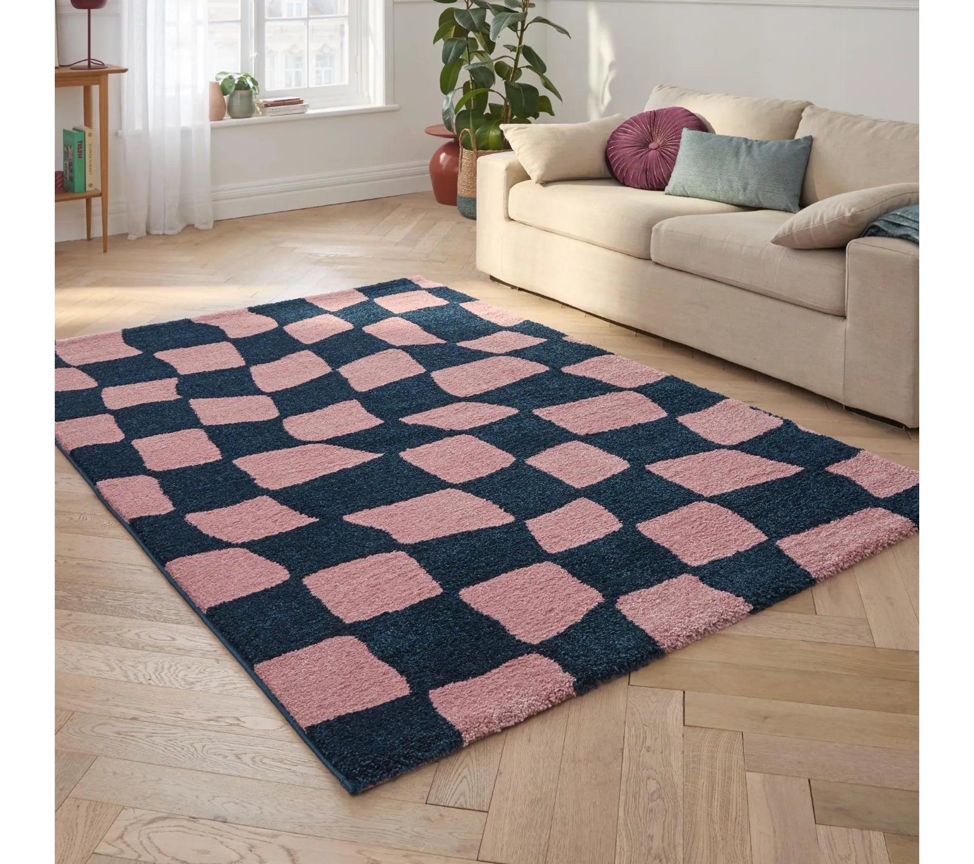 Tapis d'intérieur à poils longs - Groovy - Bleu