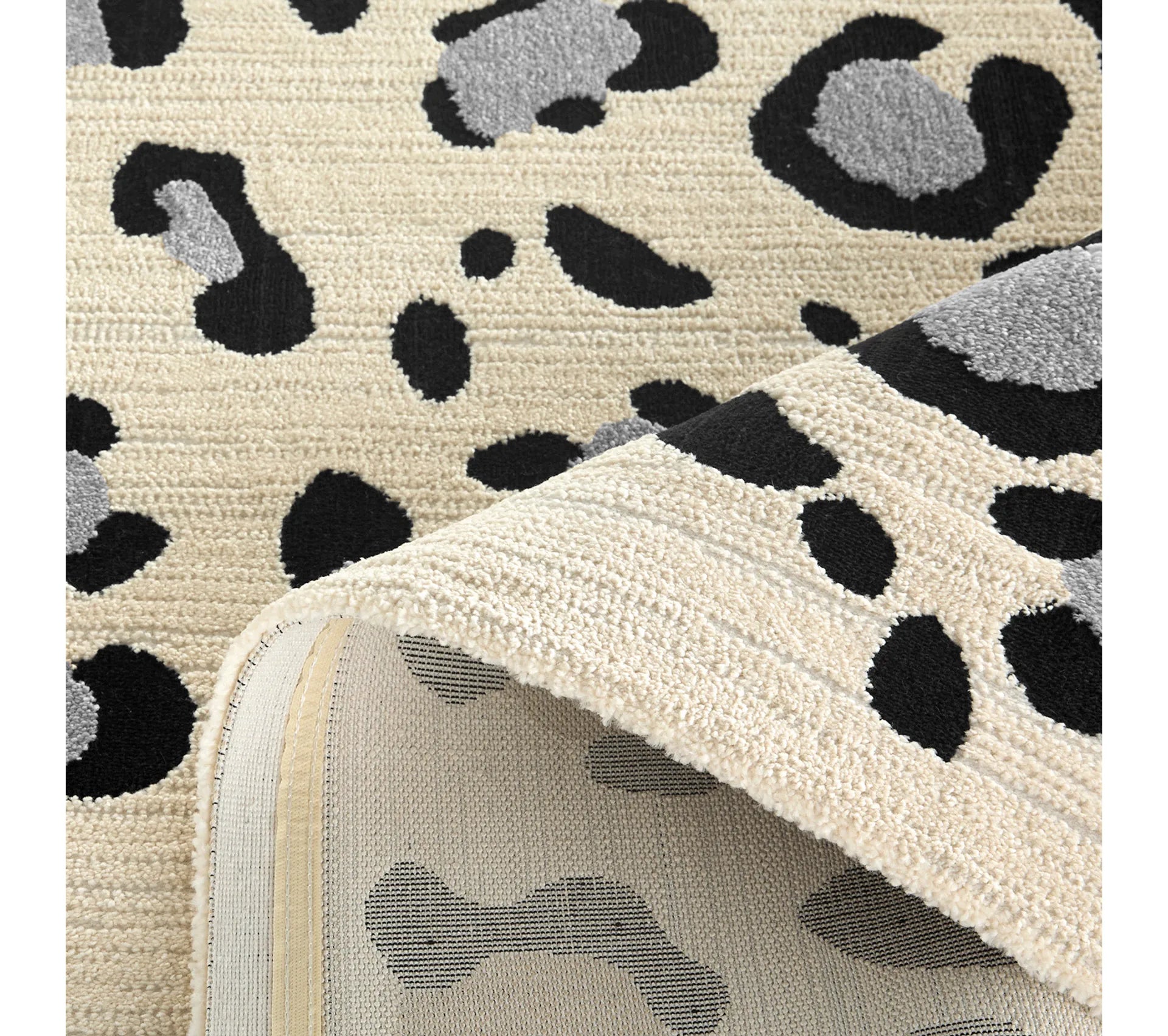 Tapis d'intérieur crème motifs léopard - Leovah