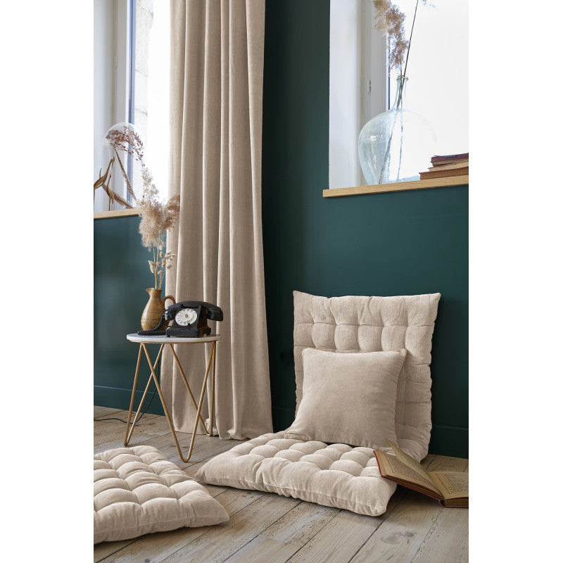 Rideau ajustable + 8 anneaux pince  140 x 270 cm Velours de coton CÉSAR Pampa