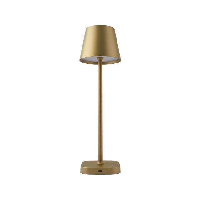 Lampe de table - Rechargeable - Intensité variable avec mode mémoire - 3 niveaux d'éclairage - 38 cm - Or