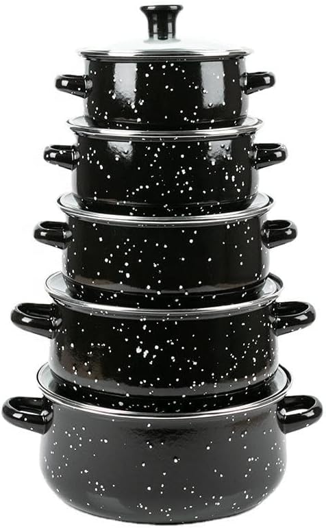 Ensemble 10 pièces marmites et cocottes de cuisine avec couvercle en verre
