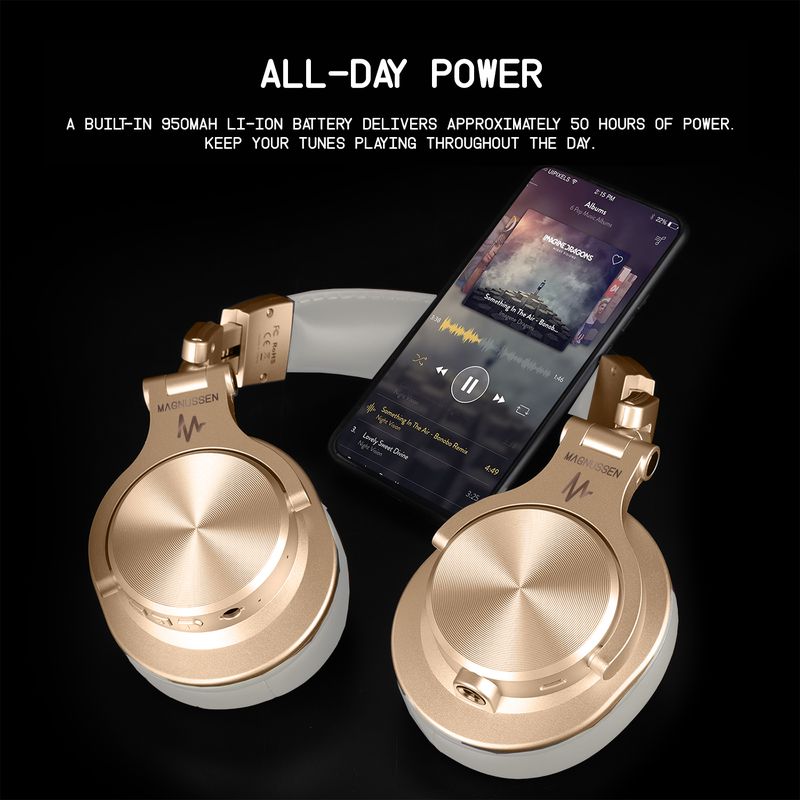 Casque Bluetooth H6 – Son haute fidélité & 72 h d'autonomie - doré
